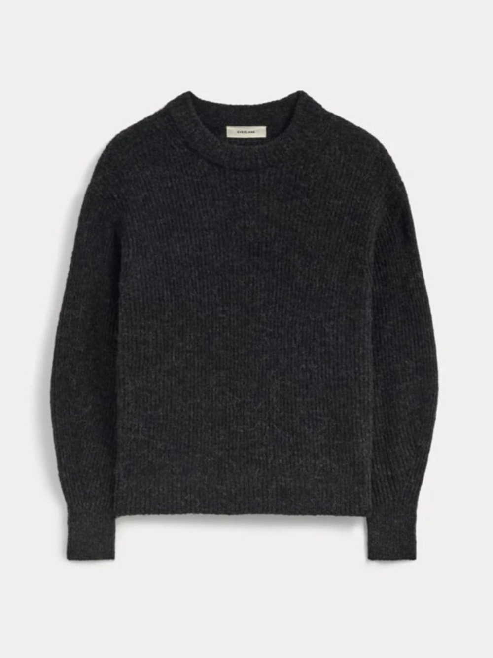 Everlane Cocoon Crew in Alpaca Heathered Black